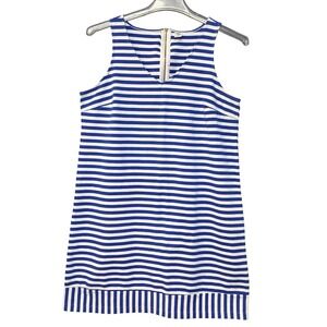 Old Navy Striped Shift Dress Womens XL Blue White Sleeveless V-Neck Nautical